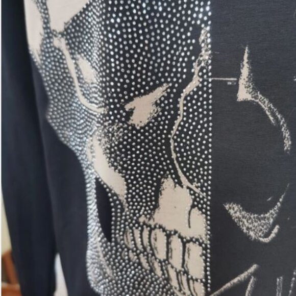 Men's  M NWOT Black Philipp Plein Sweatshirt - Skull with crystals and studs - Picture 7 of 11